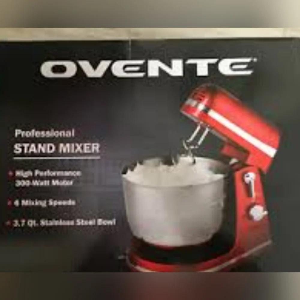 Ovente Professional Stand Mixer in Red